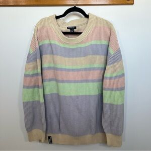 Notice The Reckless Pastel Knit Crew Neck Sweater | L